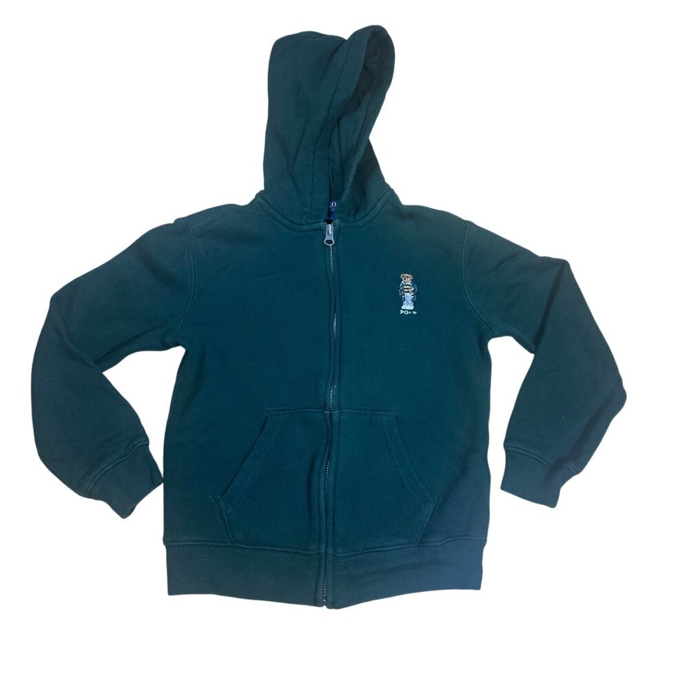 Polo Ralph Lauren Boys Pine Green Zip Hoodie Jacket Size 7